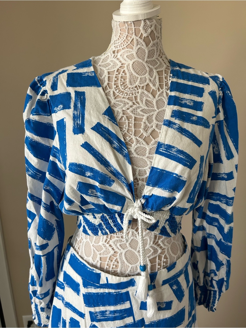 House of Harlow 1960 Blue and White Maxi Dress - Picture 2 of 6